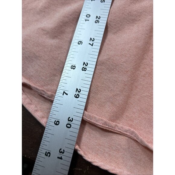 T. Harris London Button Down Shirt Mens Size medium Orange Long Sleeve 1 Pocket - Picture 6 of 7